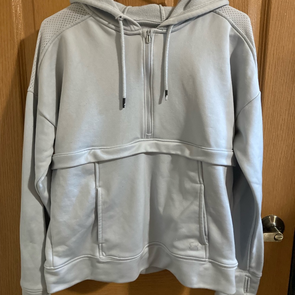 Grey Under Armour hoodie. Size Large in adult.